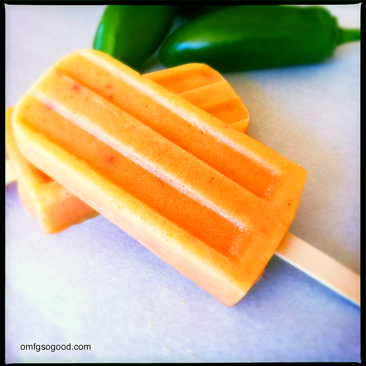 roasted peach and jalapeño popsicles